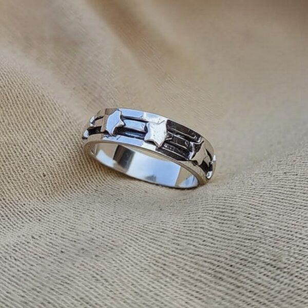 Star Spinner Band Ring, Handmade Ring, 925 Silver Ring, Worry Ring, Fidget Ring, Promised Spinner Ring, Thumb Ring, Women Ring, Boho Ring - Image 2
