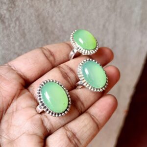 Prehnite Ring, Handmade Ring, 925 Silver Ring, Dainty Ring, Gemstone Ring, Women Ring, Natural Prehnite, Statement Ring, Bohemian Ring