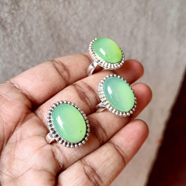 Prehnite Ring, Handmade Ring, 925 Silver Ring, Dainty Ring, Gemstone Ring, Women Ring, Natural Prehnite, Statement Ring, Bohemian Ring