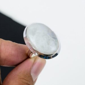 Moonstone Ring, Gemstone Ring, 925 Silver Ring, Natural Moonstone, Handmade Ring, Dainty Ring, Moonstone Jewelry, Statement Ring, Gift Her