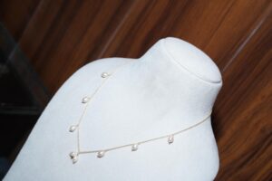 Pink Rice Pearl Necklace, Golden Pearl Necklace, Pearl necklace, Pink Pearl Necklace for women, Stone Necklace, Minimalist Necklace, Gift