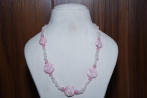 Rose Quartz Necklace, Handmade Necklace, Handmade Jewelry, Ping Necklace, Gift for Her, Natural Rose Quartz, Gift For Her, Rose Quartz