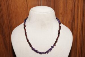 Amethyst necklace, Raw amethyst necklace, Garnet Necklace, Uncut Garnet Necklace Handmade Necklace, Gemstone Necklace, Dainty Necklace, Gift