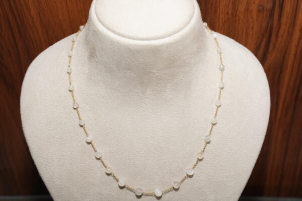 Moonstone Necklace, Gold Plated Necklace,  Handmade Gemstone Necklace, Handmade Jewelry, White stone Necklace, Best Valentine Gift, Gift Her