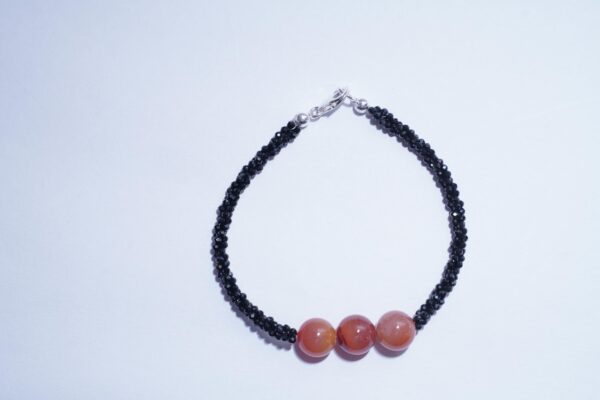 Black Spinel with Red agate Bracelet, Black spinel bracelet, Red agate Bracelet, Handmade Bracelet, spinel bracelet, Agate bracelet, Gifts