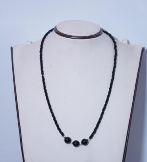 Black Spinel Necklace, Black Ball Necklace, Handmade Spinel Necklace, Black ball necklace, Natural gemstone Necklace, Birthday Gift, Gift