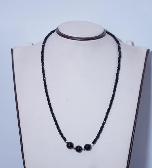 Black Spinel Necklace, Black Ball Necklace, Handmade Spinel Necklace, Black ball necklace, Natural gemstone Necklace, Birthday Gift, Gift
