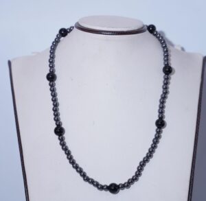 Hematite & Black Agate Necklace, Hematite Necklace, Agate Necklace, Black Necklace, Black gemstone Necklace, Handmade Necklace, Gift for Her