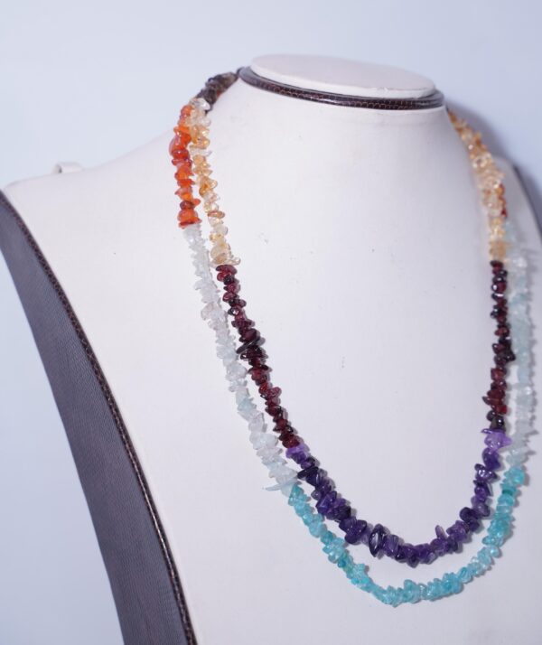 Multi Stone Necklace, Smokey Gemstone, Garnet Necklace, Aquamarine Necklace, Handmade Necklace, Dainty Necklace, Boho Necklace, Gift for Her