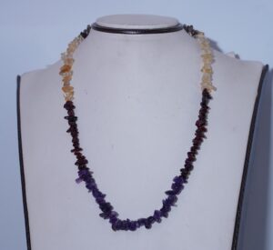 Multi Chip Necklace, Multi Gemstone Necklace, Handmade Necklace, Yellow stone necklace, Purple Stone Necklace, Gift for her, Birthday Gift