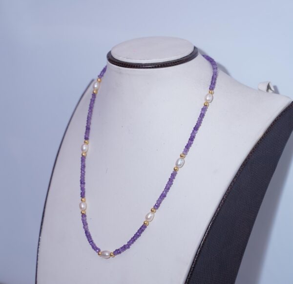 Natural Amethyst Beauty, Handmade necklace, Amethyst gemstone necklace, Anniversary Gift, Natural Amethyst, Amethyst jewelry, Pearl Necklace