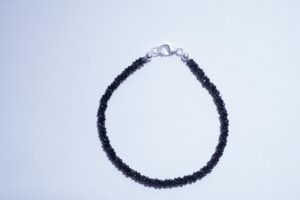 Black Spinel Bracelet, Natural Spinel Bracelet, Handmade Bracelet, Spinel Jewelry, Black Jewelry, Gift for her, Black spinel, SilverBracelet