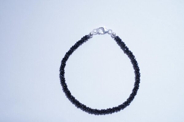 Black Spinel Bracelet, Natural Spinel Bracelet, Handmade Bracelet, Spinel Jewelry, Black Jewelry, Gift for her, Black spinel, SilverBracelet