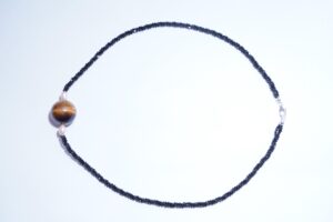 Black spinel Necklace, Tigereye Ball Necklace, Black Necklace, Pearl Necklace, Black Pearl Necklace, Handmade Necklace, Natural Spinel stone