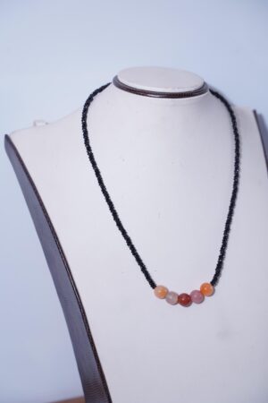 Black Spinel Necklace, Agate Necklace, Black Necklace, Handmade Necklace, Dainty Necklace, Agate  Gemstone Necklace, Spinel Beads, Gift Her