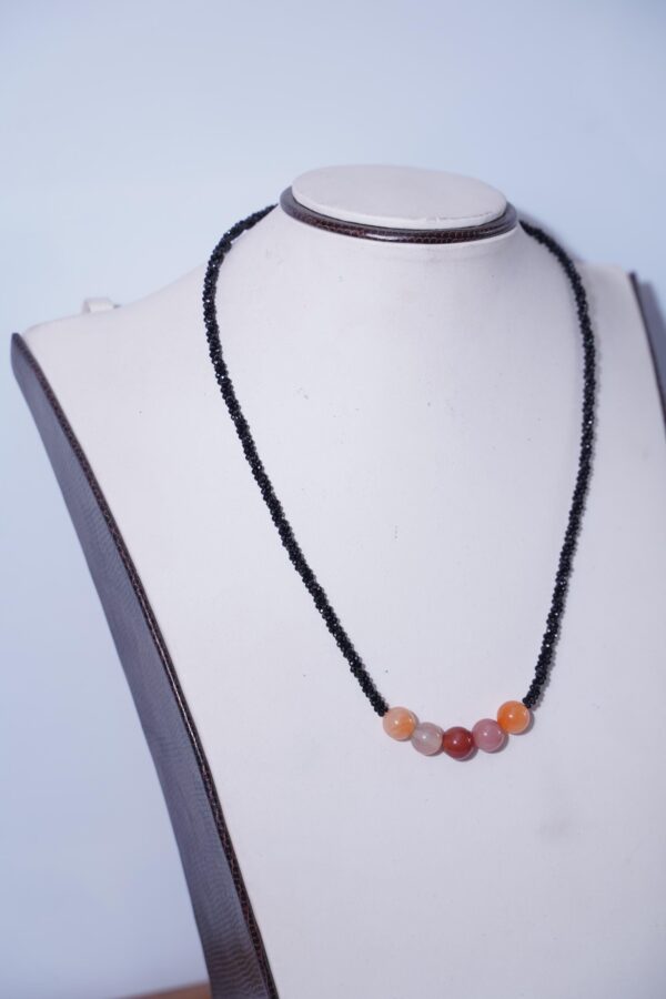 Black Spinel Necklace, Agate Necklace, Black Necklace, Handmade Necklace, Dainty Necklace, Agate  Gemstone Necklace, Spinel Beads, Gift Her