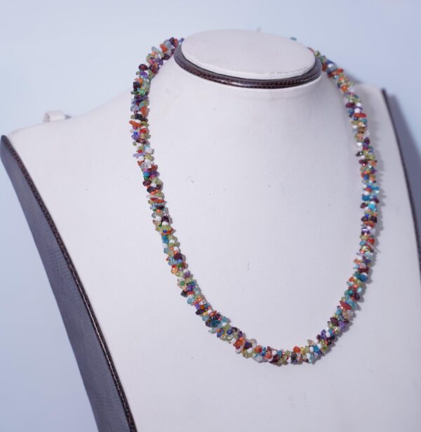 Multi stone necklace, Multi stone jewelry, Multi color, Stone necklace, Multi color necklace, Stone bead necklace, Tiny stone necklace, Gift