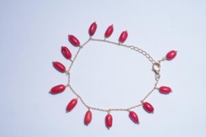 Coral Chain Bracelet, Handmade Bracelet, Gold Plated Bracelet, Coral Bracelet, Women bracelet, Gift for her, Women bracelet, Silver Bracelet