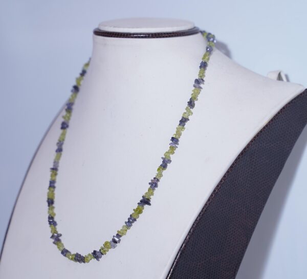 Peridot Iolite Necklace, Handmade Necklace, Iolite Necklace, Genuine peridot Necklace, Peridot bracelet for women, Raw peridot, Gift For Her