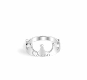 Queen Crown Silver Band Ring, Solid 925 Sterling Silver Band Ring For Her, Handmade Design Crown Ring, Boho Thumb Ring, Gift For Girlfriend