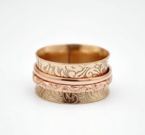 Copper Spinner Band Ring, Women Ring, Handmade Spinner Ring, Fidget Ring, Worry Ring, Two Band Ring, Dainty Ring, Spinner Ring, Gift For Her