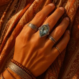 Handmade Aquamarine Ring for Women - Sterling Silver Teardrop Gemstone, Sterling Silver ring, Handmade Gift for Women, Clear stone Ring