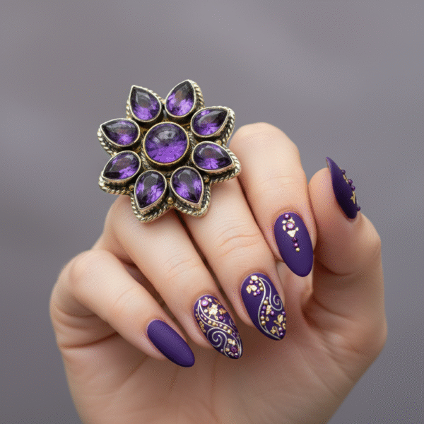 Amethyst Floral Ring Handmade