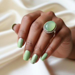 Prehnite Ring, Handmade Ring, 925 Silver Ring, Dainty Ring, Gemstone Ring, Women Ring, Natural Prehnite, Statement Ring, Bohemian Ring