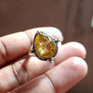 Citrine Ring, 925 Silver Ring, Dainty Ring, Women Ring, Gemstone Ring, Citrine Jewelry, Handmade Ring, Statement Ring, Boho Ring, Bague