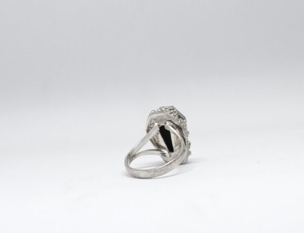 Vintage Black Onyx Ring: Handcrafted Sterling Silver Statement