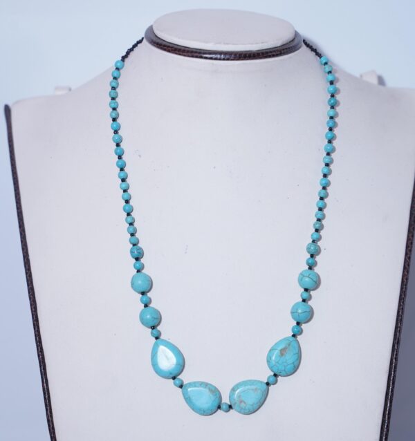 Turquoise necklace, Turquoise bead necklace, Dainty turquoise necklace, Antique turquoise necklace, Real turquoise necklace, Gift for her