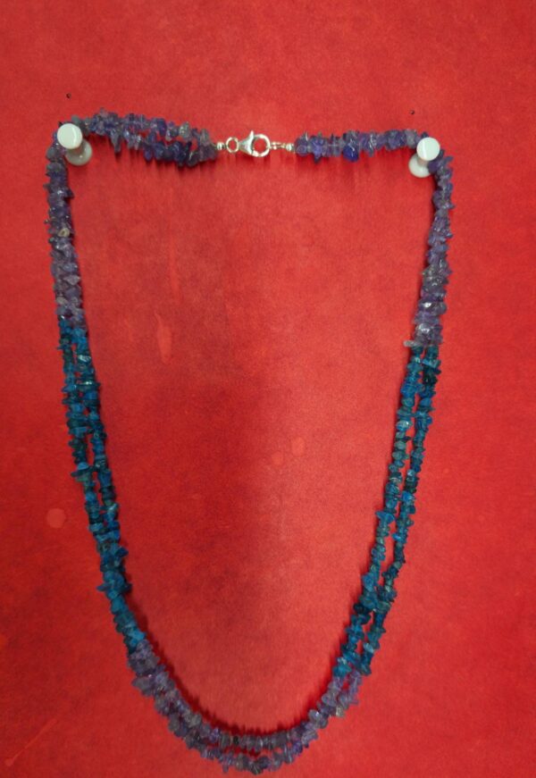 Tanzanite Necklace, Neon Apatite Necklace, Two strand Necklace, Handmade Necklace, Gemstone Necklace, Gift Necklace, Gift for Her, Gemstone