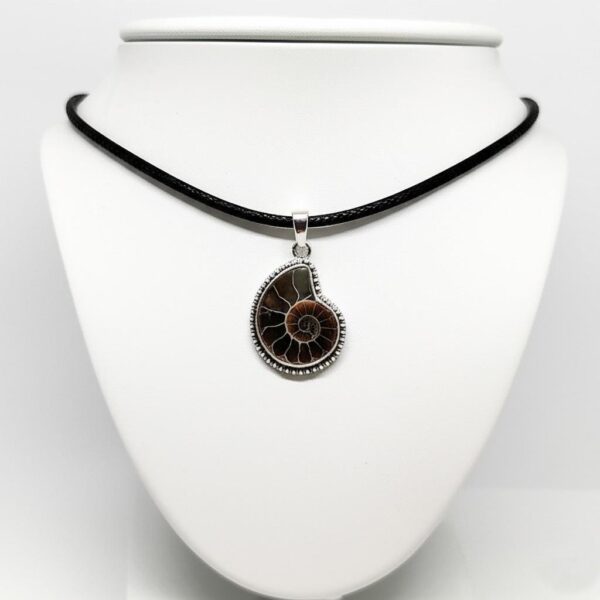 Ammonite Fossil Pendant – Designer Handmade 925 Sterling Silver Pendant, Spiral Pendent, Shell Pendant, Necklace Pendant, Gift for her