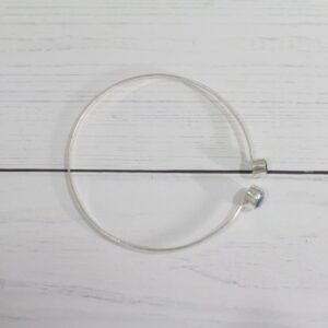 Sterling Silver Bangle |Peridot Bangle |Blue topaz Bangle| 2 stone Bangle | Unique Bangle | Gemstone Bangle |Dainty Bangle | Handmade Bangle