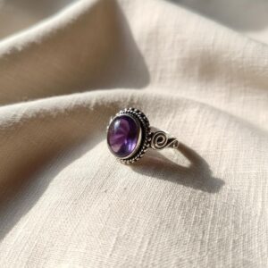 Amethyst Ring, Handmade Ring, Women Ring, Sterling Silver Ring, Natural Amethyst, Bohemian Ring, Amethyst Jewelry, Gift For Her
