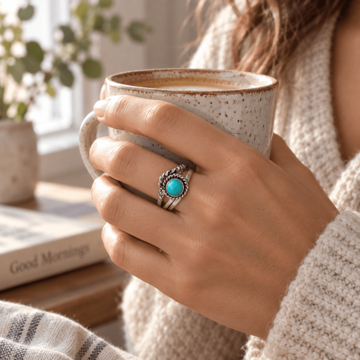 Turquoise Ring, 925 Silver Ring, Women Ring, Natural Turquoise, Gemstone Ring, Turquoise Jewelry, Handmade Ring, Dainty Ring, Boho Ring - Image 5